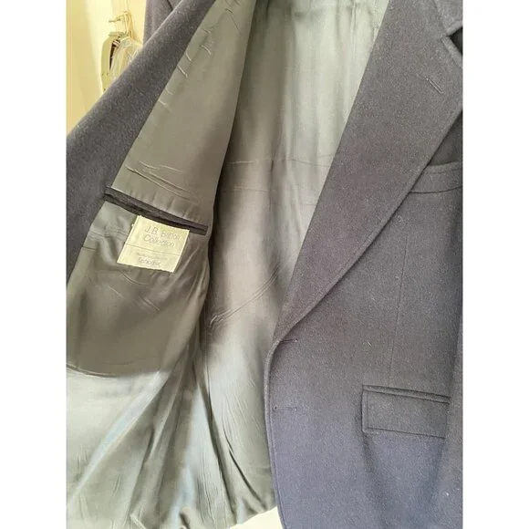 J. B. Britton Collection Navy Camel Hair Blazer Men's 42L Jacket Vintage - Picture 4 of 14